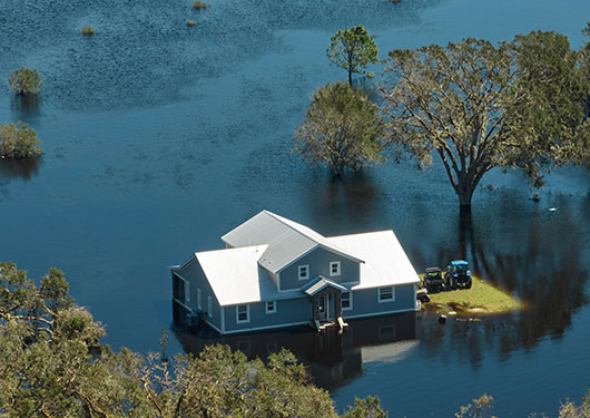 Flooded house in Bossier City